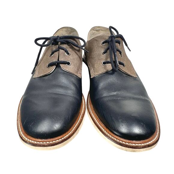 Lacoste | Men | Sherbrooke Leather Canvas Mixed Media Dress Oxford Shoes | Sz 8 - Picture 4 of 13